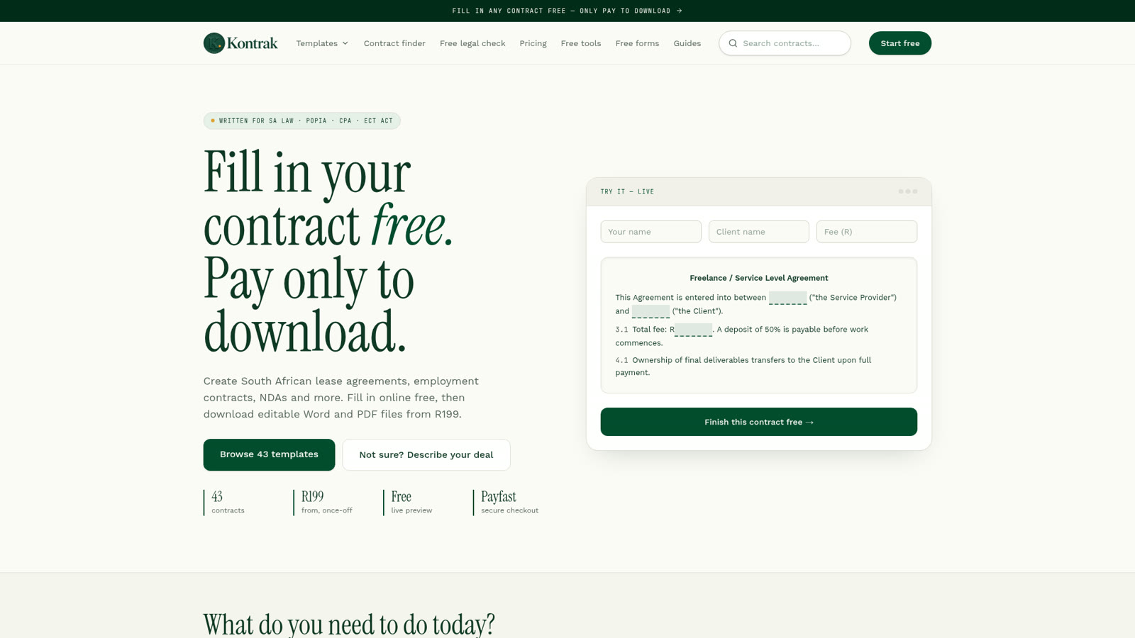 Kontrak screenshot