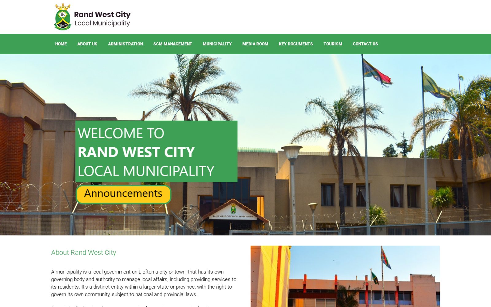 Before · current site — randwestcity.gov.za